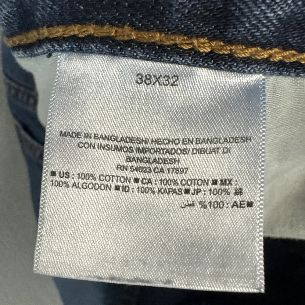 Old Navy Jeans Mens 38x32 (Fits 38x30) Blue Loose Relaxed Fit Distressed Denim
